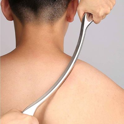 Silberner Edelstahl-Körpermassager für Muskeln Faszialen Entspannung Massagetools Übung Physiotherapie IASTM Werkzeug Sport