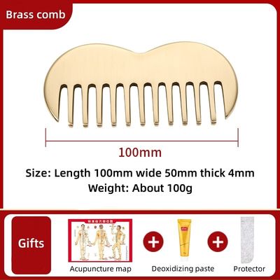 Feintandige natürliche Messing Gua Sha Board Kopfhaut Massage Kamm Guasha Stein Kopf Massager Haar Gesundheitspflege Salon Schönheitsmittel