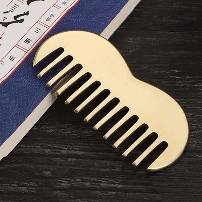 Feintandige natürliche Messing Gua Sha Board Kopfhaut Massage Kamm Guasha Stein Kopf Massager Haar Gesundheitspflege Salon Schönheitsmittel