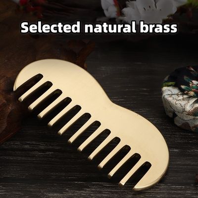 Feintandige natürliche Messing Gua Sha Board Kopfhaut Massage Kamm Guasha Stein Kopf Massager Haar Gesundheitspflege Salon Schönheitsmittel