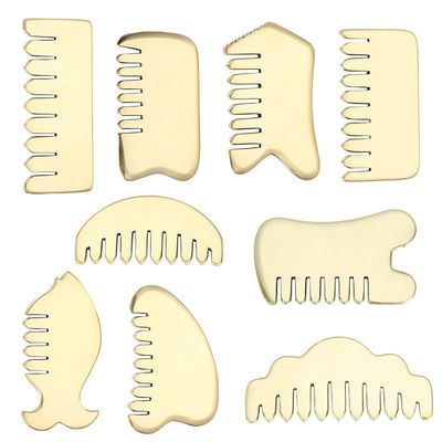 Muskelmassage Gold Gua Sha Brett Werkzeug für natürliche Messing Guasha Stein Kopf Massager Haar Gesundheitspflege Salon Schönheitsmittel