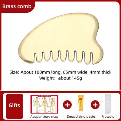 Muskelmassage Gold Gua Sha Brett Werkzeug für natürliche Messing Guasha Stein Kopf Massager Haar Gesundheitspflege Salon Schönheitsmittel