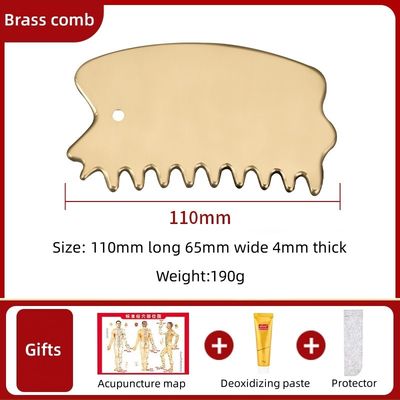 Körper Muskeln Massagetool Natürliche Messing Gua Sha Brett Kopfhaut Kamm Guasha Stein Kopf Massager Haar Gesundheit Pflege Salon Schönheit