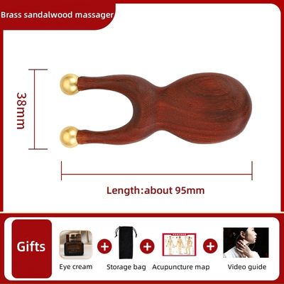 Doppel-End Messing Sandelholz Manuelle Reflexologie Guasha Massagetool für Augen Nase Körper Gua Sha Pflege Therapie Gewebe Massage Stick