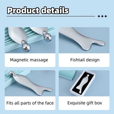 Gesichts-Spa-Massager Silber-Zink-Legierung Gua Sha Schabbrett für Meridian-Akupunkte Massage Hautpflege Schönheitssalon-Tool