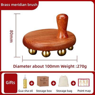 Körpermassage Ausrüstung Haushalts Handheld Messing Massivholz Massage Gua Sha Tool Guasha Bürste für Hautpflege Spa Gesichtslifting