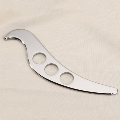Silberner Gua Sha Kopfhautmassagebrett aus 304 Edelstahl für Muskel-Faszialen Entspannung und Sport Fitness