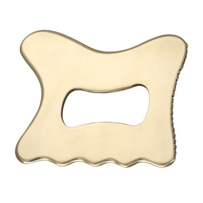 Massagegerät Naturblatz Metall Gua Sha Schraubbrett Guasha Gesichts-Spa-Massager Hautpflege Schönheitsgerät mit Griff