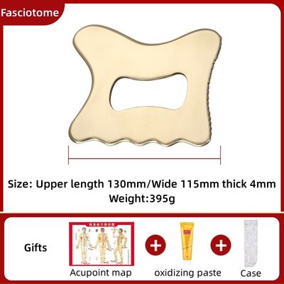 Massagegerät Naturblatz Metall Gua Sha Schraubbrett Guasha Gesichts-Spa-Massager Hautpflege Schönheitsgerät mit Griff