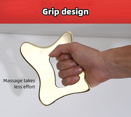Massagegerät Naturblatz Metall Gua Sha Schraubbrett Guasha Gesichts-Spa-Massager Hautpflege Schönheitsgerät mit Griff