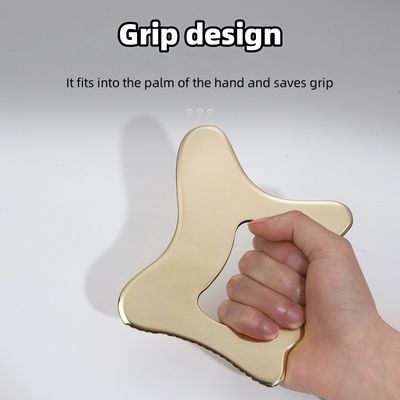 Massagegerät Naturblatz Metall Gua Sha Schraubbrett Guasha Gesichts-Spa-Massager Hautpflege Schönheitsgerät mit Griff