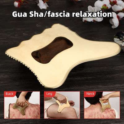 Massagegerät Naturblatz Metall Gua Sha Schraubbrett Guasha Gesichts-Spa-Massager Hautpflege Schönheitsgerät mit Griff
