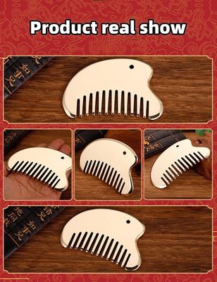 Personalisiertes Logo verfügbarHauptmassage Ausrüstung 2023 Meridian Massager Haarpflege Messing Guasha Platte Kopfhaut Massager