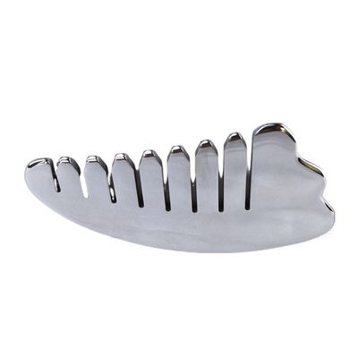 Silberhorn Form Edelstahl Gua Sha Kopfhaut Massage Kamm Guasha Stein Kopf Massager Haar Gesundheit Pflege Salon Schönheitsmittel