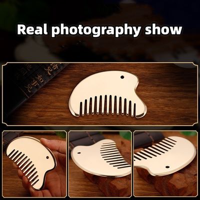 Gold Naturblatz Gua Sha Brett Werkzeug für die Kopfhaut Massage Kamm Guasha Stein Kopf Massager Haar Gesundheit Pflege Salon Schönheit