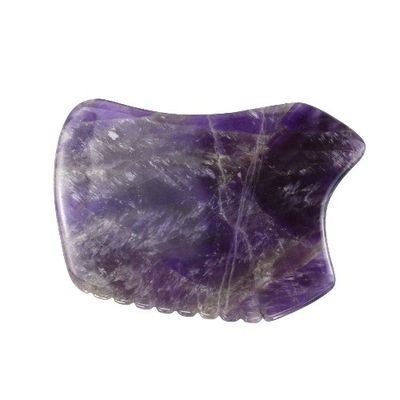 Lila Schrauben Stein Gua Sha Massagetool für Amethyst Kristall Gesichts Guasha Board und Naturjade