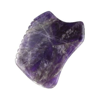Lila Schrauben Stein Gua Sha Massagetool für Amethyst Kristall Gesichts Guasha Board und Naturjade