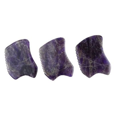 Lila Schrauben Stein Gua Sha Massagetool für Amethyst Kristall Gesichts Guasha Board und Naturjade