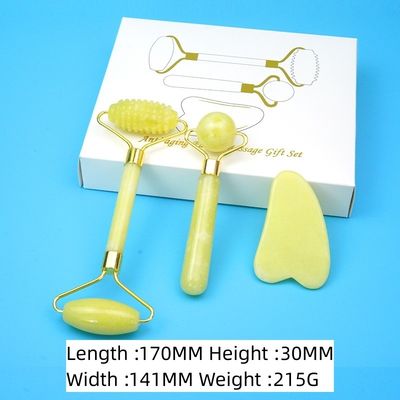 2024 Schwarzer Jade-Roller Gua Sha Set für Körpermassage und 100% natürliche Doppelkopf Haut Gesichtspflege