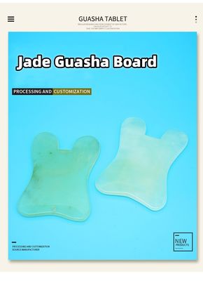 Xiuyan Jade Massage Kamm Guasha Kamm Guasha Schaben Kopfhaut Kamm Grüne Massagegeräte für Massage