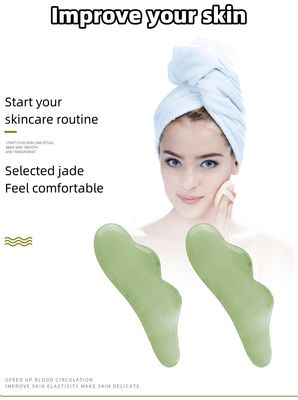 Xiuyan Jade Massage Werkzeuge 100% natürliche doppelseitige Jade Stein Gesichtsrolle für die Stimulation des Blutflusses und die Linderung von Stress