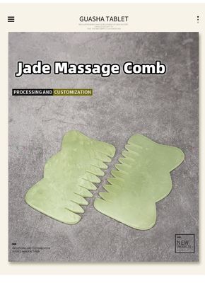 Kopfmassage Ausrüstung Jade Haare Kamm Guasha Massage Kamm für Schönheit und Xiuyan Jade Eigenschaften