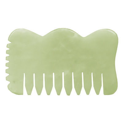 Natürlicher Xiuyan Jade Gua Sha Akupunkturmassage Haarkamm für Kopfentspannung Guasha Kamm