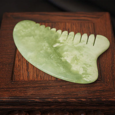 Kopfmassage Ausrüstung Natürliche Xiuyan Jade Gua Sha Akupunktur Massage Haar Kamm Kopfhaut Massager Muskelmassage Funktion