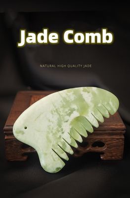 Kopfmassage Ausrüstung Natürliche Xiuyan Jade Gua Sha Akupunktur Massage Haar Kamm Kopfhaut Massager Muskelmassage Funktion