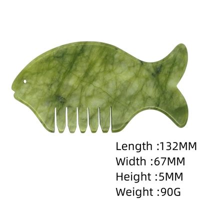 Kopfmassage-Ausrüstung 2024 Produkt Xiuyan Jade Comb Guasha Jade Stone Scraping Massage Board in Grün und Gelb