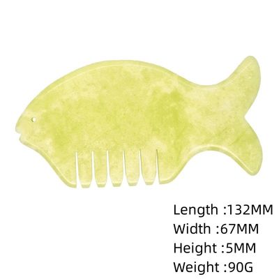 Kopfmassage-Ausrüstung 2024 Produkt Xiuyan Jade Comb Guasha Jade Stone Scraping Massage Board in Grün und Gelb