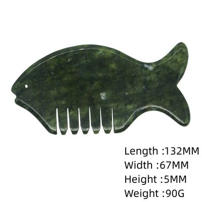 Kopfmassage-Ausrüstung 2024 Produkt Xiuyan Jade Comb Guasha Jade Stone Scraping Massage Board in Grün und Gelb