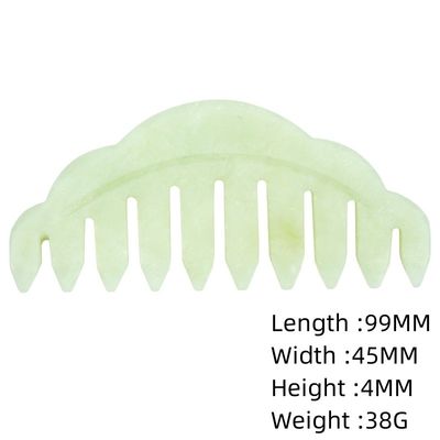 100% Naturgrüner Jade Rose Quarz Guasha Und Schwarzer Obsidian Weißer Jade Haar Kamm Guasha Massagegerät Für Kopf Massage Kamm