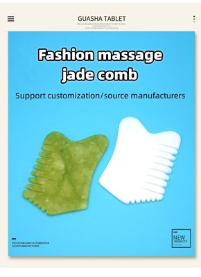 Kopfhaar Kopfhaut Massagegeräte mit Akupunktur Kopftherapie Triggerpunkt Behandlung Jade Stein Gua Sha Kamm Massagegeräte