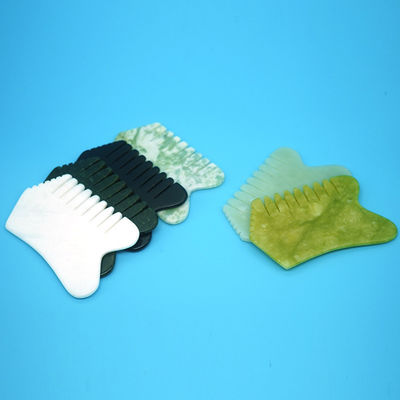 Kopfhaar Kopfhaut Massagegeräte mit Akupunktur Kopftherapie Triggerpunkt Behandlung Jade Stein Gua Sha Kamm Massagegeräte