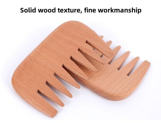 Warmbraune Holzbuche Holzbürste Bart Kamm Taschenkämme Frauen Haarbürste Holzhaarbürste Kamm für Massagegeräte