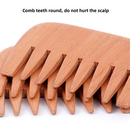 Warmbraune Holzbuche Holzbürste Bart Kamm Taschenkämme Frauen Haarbürste Holzhaarbürste Kamm für Massagegeräte