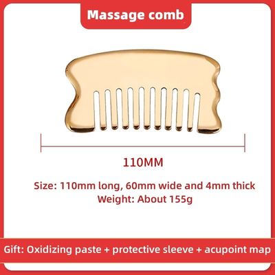 Muskelmassage Kopf Massagetool Custom Logo Kopfhaut Massagetool Quadrat Messing Gua Sha Kamm Metall Kupfer Gua Sha Kamm