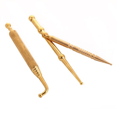 Massagegeräte Gold/Silber Doppelkopf-Stift Kupfer-Ohr- und Körperpunkt-Sonde Akupunktur-Brass-Suche Gesichtsreflexologie-Stift