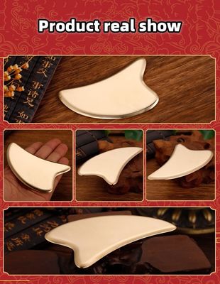 Massageausrüstung Anpassungsfähiges reines Kupfer Herz geformtes Körper Gesundheitswesen Guasha Schraubbrett Gold Farbe Messing Metall Gua Sha Massagetool