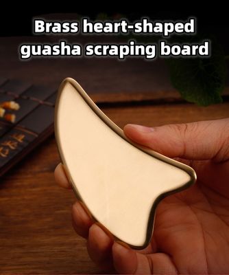 Massageausrüstung Anpassungsfähiges reines Kupfer Herz geformtes Körper Gesundheitswesen Guasha Schraubbrett Gold Farbe Messing Metall Gua Sha Massagetool