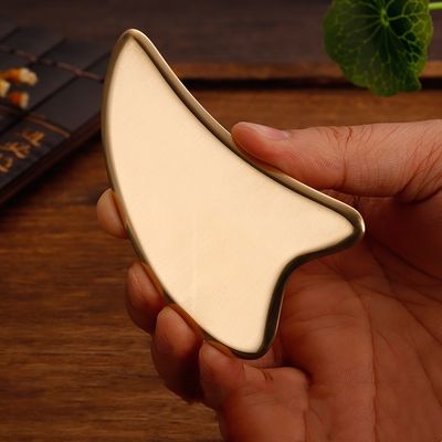Gold-Herz-Form-Natur-Brass-Metall-Gua-Scha-Schaben-Gua-Scha-Gesichts-Spa-Massager für Meridian-Akupunkte-Massage