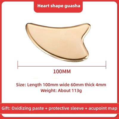 Gold-Herz-Form-Natur-Brass-Metall-Gua-Scha-Schaben-Gua-Scha-Gesichts-Spa-Massager für Meridian-Akupunkte-Massage