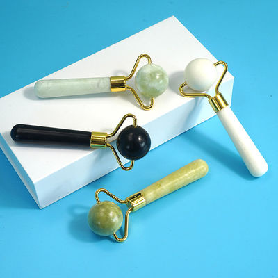 Gesichtsschönheitswerkzeug Sphärischer natürlicher Jade Stein Gua Sha Massage Perle Gesichtsrolle für Körper- und Hautpflege Behandlung Spa