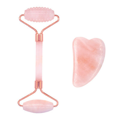 Rose Quarz Gua Sha Gesichtsrolle Massagetool Guasha Stein Körper Selbstpflege Spa Anti-Aging Gesichtsschönheit Geschenkbox in Rosa
