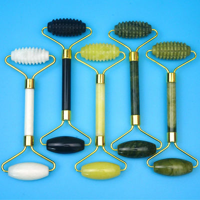 Körpermuskeln Natürlicher Jade Stein Gua Sha Schraubbrett Guasha Gesichtsrolle Geschenkbox Drei-Teil-Set Spa Massagetool Hautpflege Gesichtsschönheit