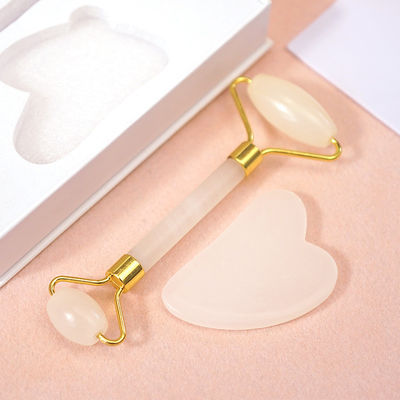 Körpermuskeln Natürlicher afghanischer Jade-Stein Gua Sha Schraubbrett Guasha Gesichtsroller Geschenkbox Set Spa Massagetool Hautpflege Gesichtsschönheit