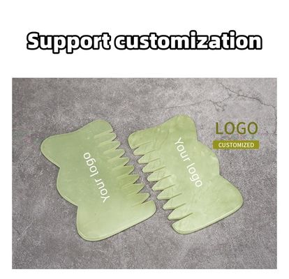 Customized Logo Availabled M Form Jade Gua Sha Stone Kopfmassager für Haargesundheitspflege und Kopfhautmassage in Schönheitssalons