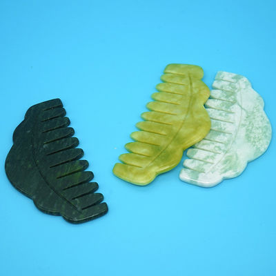 Körpermuskeln Gesundheitsfürsorge 2024 Natürliche Xiuyan Jade Gua Sha Kopfhaut Massage Kamm zum Baggern von Meridianen und Verschönern der Haut