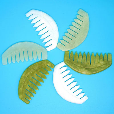 2024 Runde Form Natur Xiuyan Jade Gua Sha Kopfhaut Massage Kamm Kopf Haarpflege Massager Bagger Meridiane Bestseller Produkte